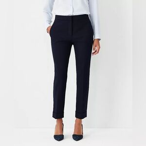 NWT Ann Taylor Black The High Rise Ankle Trouser Pant in Curvy Fit